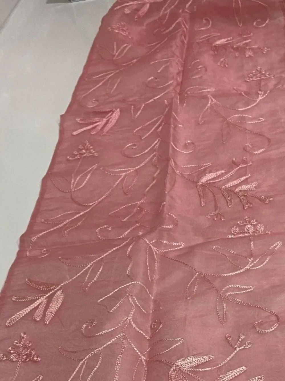 Vintage April Cornell Rose Silk Blend Runner; Like New; Embroidered